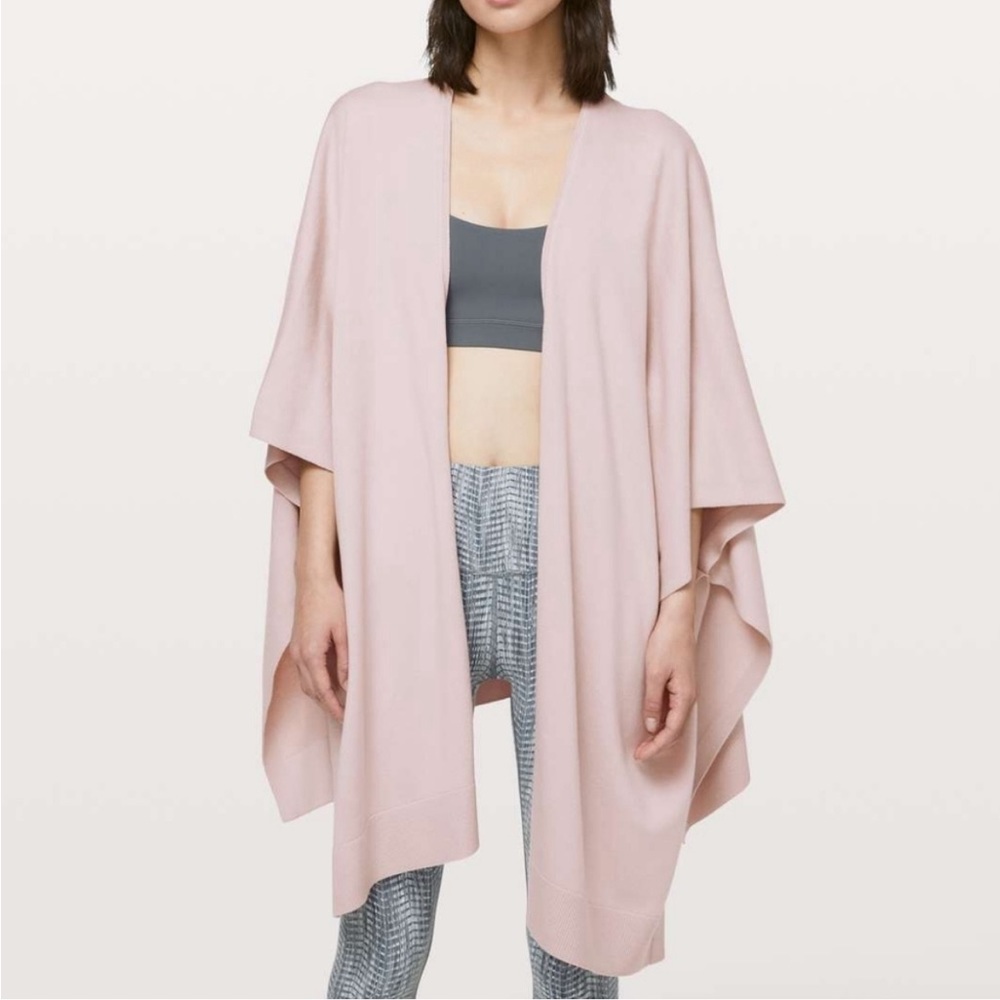 Lululemon Free to Coast Wrap shawl sweater pink one size